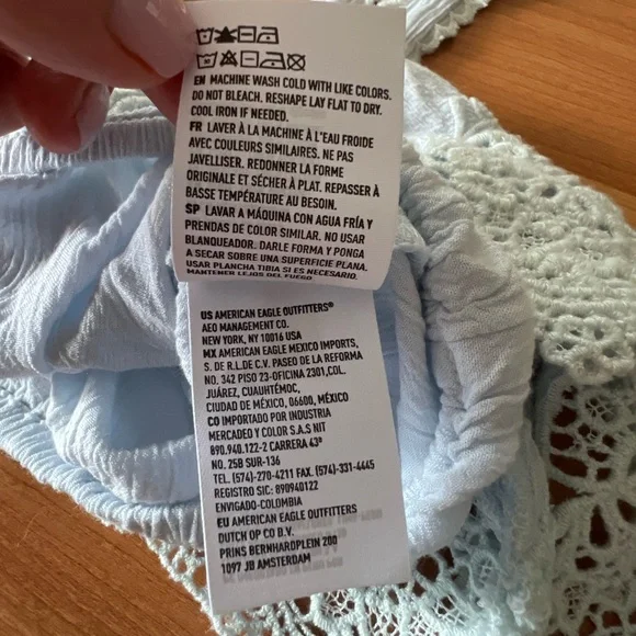 American Eagle Outfitters Light Blue Lace Tank Top Size S - Picture 8 of 11